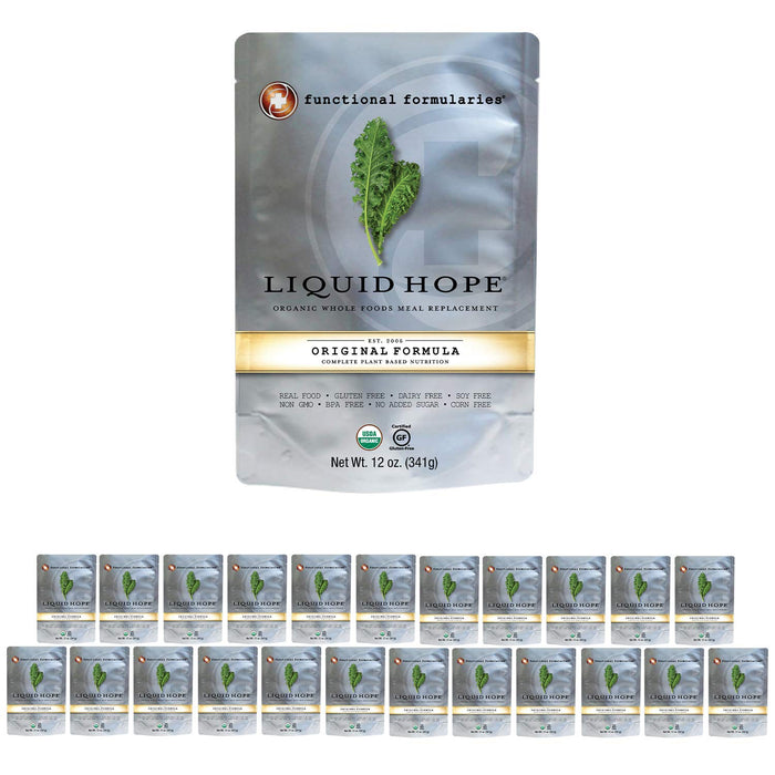 Functional Formularies Liquid Hope Organic Tube Feeding Formula And Nutritional Meal Replacement Supplement, 12 Oz Pouch, Pack of 24