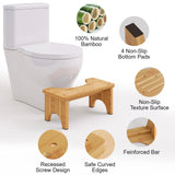 Uaniar Bamboo Toilet Stool, Wooden Squatting Potty Stool for Adults, 7 Inch Toilet Stool Squat Adult, Non-Slip Wood Poop Stool for Bathroom, Portable Toilet Foot Pooping Stool, Step Stool for Kids