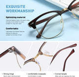 AOMASTE Blue Light Blocking Glasses Retro Semi Rimless UV400 Clear Lens Computer Eyewear For Men Women