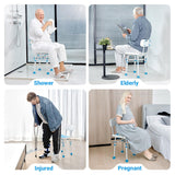 Health Line Massage Products Shower Stool for Narrow Bathtub, Small Bath Chair for Inside Shower, Heavy Duty Padded Shower Tub Seat for Bariatric, Seniors, Disabled, Handicap (REINFORCED 500LB)