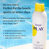 Supergoop! PLAY Antioxidant Body Mist w/ Vitamin C, 3 fl oz - SPF 50 PA++++ Broad Spectrum Sunscreen - Body Spray for Sensitive Skin - Clean Ingredients - Great for Active Days