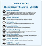 Compuchecks Blank Check Paper - 100 Pack - Computer Security Business Checks, QuickBooks & Laser Printer Compatible - Check On top, Voucher On Bottom - Check Paper Size 8 1/2-11 - Blue Pinstripe