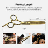 Hair Cutting Scissors Thinning Shears Kit ULG Professional Barber Hairdressing Texturizing Salon Razor Edge Scissor Japanese Stainless Steel 6.5 inch Gold