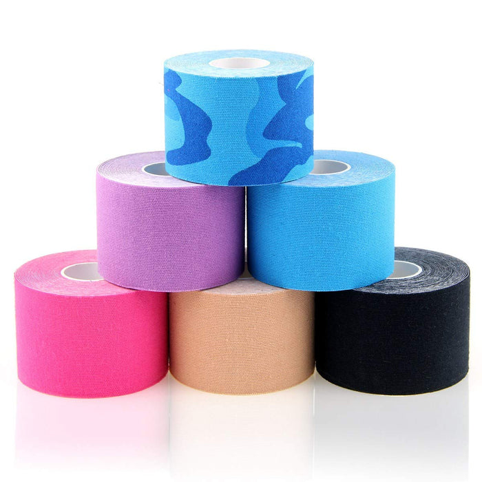 AUPCON Kinesiology Tape Elastic Kinesiology Therapeutic Athletic Tape Hypoallergenic Breathable Cotton Sports Muscle Tape Therapy Recovery Support for Knee Shoulder Ankle Elbow Shin Neck Splints