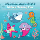 AquaSonic Kids' Water Flosser for Ages 6+ | Standard Nozzle, Orthodontic Nozzle & Waterproof Stickers | 4 Flossing Modes | Aquarium Adventures Theme (Pink)