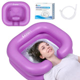 Cehim Inflatable Shampoo Basin - Portable Shampoo Bowl, Hair Washing Basin for Bedridden, Disabled,Injured, Hair Wash Tub for Dreadlocks and at Home Sink Washing (Purple)