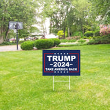 ROYALITA Trump 2024 Yard Sign with H-Stakes - Double Sided 18x12 Inch Trump Take America Back Signs, Placard Voted for Trump Lawn Signs Triggering Signs Rally Decoration Outdoor Lawn Yard Signs