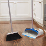 TreeLen Long Handle Broom and Dustpan Set,Upright Dust Pan Combo for Home, Kitchen, Room, Office, Lobby Floor Use Without Bending