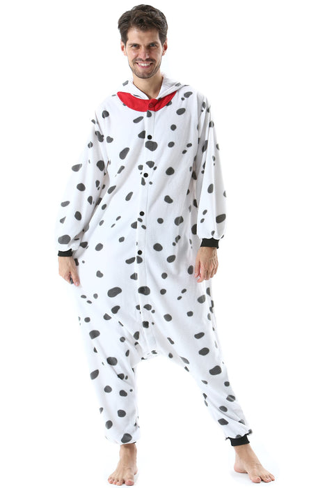 Onesie Christmas Pajamas Adult Animal Halloween Costume Cosplay Dalmatian One Piece Unisex Homewear Polar Fleece Sleepwear Large