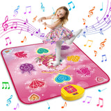 maysida Unicorn Dance Mat Toys for 3-12 Year Old Girls, Dance Pad with LED Lights, Built-in Music, 6 Game Modes, Electronic Dancing Mat as Christmas Birthday Gift for 3 4 5 6 7 8 9+ Girls (Pink)