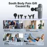 Mini Massage Gun Deep Tissue,Portable Percussion Muscle Massager for Whole Body Back Pain Relief,Electric Handheld Sport Massager with 6 Massage Heads 4 Speed,Best Gift for Him/Her/Mother/Father