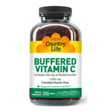 Country Life Vitamin C Buffered with Bioflavonoids, 1000mg, 250 Tablets, Certified Gluten Free, Certified Vegan