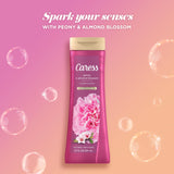 Caress Body Wash for Women, Peony & Almond Blossom, Shower Gel Moisturizing Body Wash for Fresh, Smooth Skin To Soothe and Unwind, 20 fl oz, (Pack of 4)