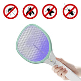 Faicuk Rechargeable Handheld Bug Zapper Racket 2 in 1 Electric Fly Swatter (2 in 1 Green)