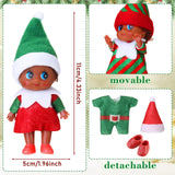 Hiboom Elf Black Baby Doll Christmas Elf Plush Dolls African American Ethnic Hispanic Black Elves Doll Elf Toy for Xmas Decor Advent Calendar New Year Gift (24 Pcs)