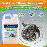 Fruit Fly Drain Treatment | Drain Fly Eliminator | All-Natural, Eliminates Gnats, Sewer Flies and More - Works in All Drains (64 Oz)