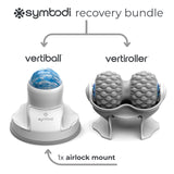 Vertiball Symbodi Recovery Bundle: The Solution for Muscle Relief - Muscle Recovery Massage Ball & Roller Kit, Wall Mountable Suction Cup, and Trigger Point Massager for Pain Relief (White)