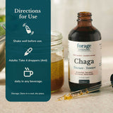 Forage Hyperfoods- Alcohol-Free Canadian Wild Chaga Superfood Liquid Supplement Mushroom Extract Tincture, Vegan, Non-GMO, Natural Immune System Booster, 118ML