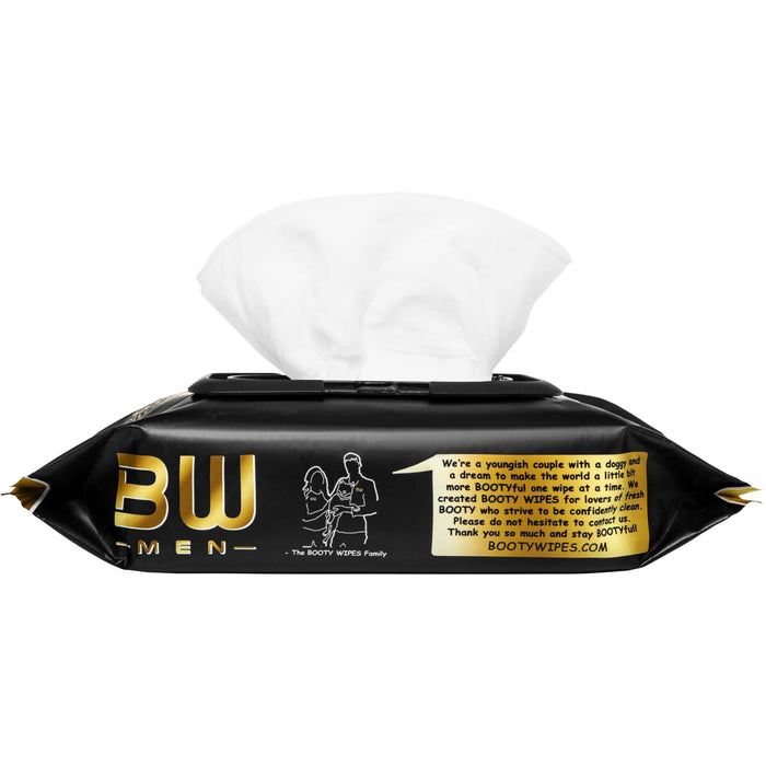 Booty Brand Wipes for Men - 320 Flushable Wipes for Adults - pH Balanced and Infused with Vitamin E and Aloe for Sensitive Skin - Disposable Men's Wipes - Ideal for Toilet and Bathroom Use