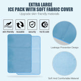 Tutmyrea Oversized 21"x13" Large Gel Ice Pack with Straps, Reusable Cold Pack with Soft Flannel Cover for Back Pain Relief, Cold Pads for Hip, Back Injuries, Aches, Swelling, Bruises, Blue