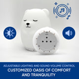 Mindfulness 'Breathing Bear' | 4-7-8 Guided Visual Meditation Breathing Light | 3 in 1 Device with Night Light & Noise Machine for ADHD Anxiety Stress Relief Sleep - Gift Kid Adult Women Men (Bear)