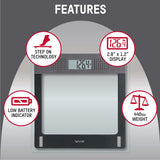 Taylor Electronic Glass Talking Bathroom Scale, 440 Lb. Capacity