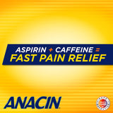 Anacin Fast Pain Relief, Aspirin + Caffeine Pain Reliever, 300 coated tablets