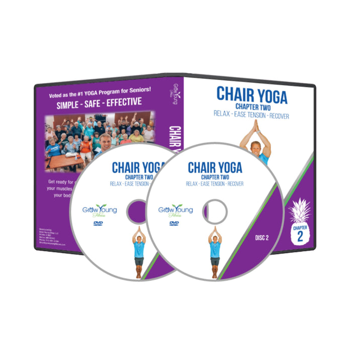 Grow Young Fitness Chapter Two Chair Yoga for Seniors - Relax and Release Tension from Home - Simple Safe Effective Back to Basics Workout DVD for Elderly
