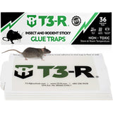 T3-R Sticky Large Rat & Mice Glue Traps | Mouse and Insect Glue Boards | Disposable Non-Toxic Glue Traps for Mice and Rats | Peanut Butter Scent Sticky Traps (36 Pack)