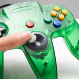 KIWITATA Classic N64 Controller, Retro N64 Wired Gaming Remote Joystick Replacement Controller for N64 System Video Games Console Clear Green