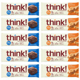 Think High Protein Bars - Creamy Peanut Butter & Chocolate Brownie, 20g Protein, 0g Sugar, No Artificial Sweeteners, Gluten Free, GMO-Free, 2.1 Ounce bars, (10 Pack) (10 Count, Variety)