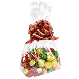 Morepack Gusseted Flat Bottom Cellophane Bags with Paper Insert 50Pcs 7x4x14 Inches Gusseted Cello Bags