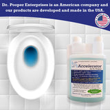 Dr. Pooper Accelerator Septic Tank Treatment - Environment-Friendly Septic System Maintenance Liquid - Eliminates Odors - Clears Organic Solids in Tanks & Drain Fields - Safe for All Septic Systems