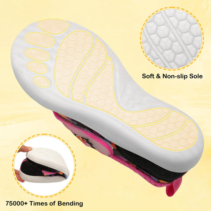 L-RUN Diabetic Slippers for Women Wide Toe Box Walking Shoes for Swollen Feet Orthopedic Shoes for Elderly Orange 9 Wide