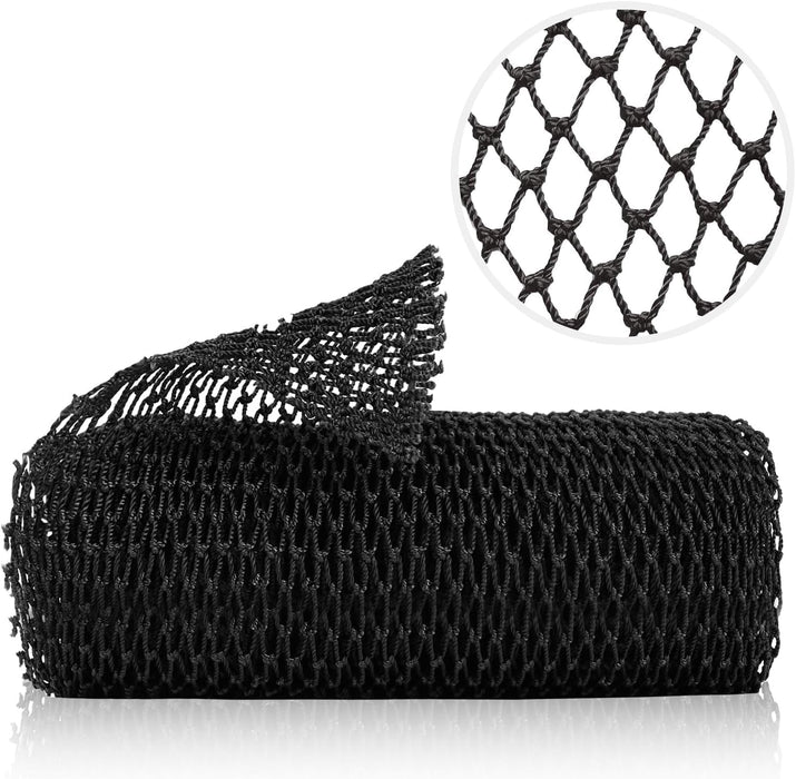 Safefine Authentic Real African Net Sponge Long, 100% Knitted, Stretch Length up to 170 cm, for Bathing, Exfoliating, Back Scrub for Smoother Skin, Ideal for Spa Massages, for Women and Men (Black)