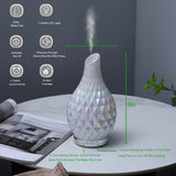 MAXWINER Essential Oil Diffuser Handmade Art Glass Aromatherapy Ultrasonic Humidifier with 7 Colors Lights Changing, Waterless Auto Shut-Off, Time Setting for Home, Office, Room 120ml (Diamond)