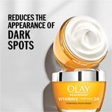 Olay Regenerist Vitamin C + Peptide 24 Brightening Face Moisturizer for Brighter Skin, Lightweight anti-aging cream for dark spots, Includes Olay Whip Travel size for dry, 1.7 oz