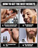 Beard Grooming Kit, Beard Kit with 2 Pack Beard Original Oil,Beard Brush,Wash Conditioner for After Shave Lotions,Balm,Combs,Razor & Brush Stands Scissor, Christmas Fathers Gifts for Men