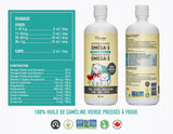 Oliméga Farm, Camelina Oil for Dogs and Cats, 8.5 fl oz., Rich in Omega-3, Vitamin E. Pure & Cold Pressed - Natural Support for Your Dog's and Cat's Health. Joints, Coat and Skin. Made in Canada.