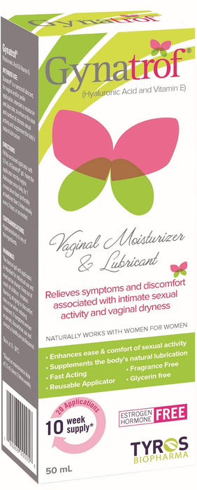 Gynatrof Vaginal Moisturizer | Hyaluronic Acid & Vitamin E | Eliminates Vaginal Dryness & Vaginal Itch & Irritation | Menopause Relief | Fast Acting, Hormone Free, Easy to Use | 20 Applications 50 mL