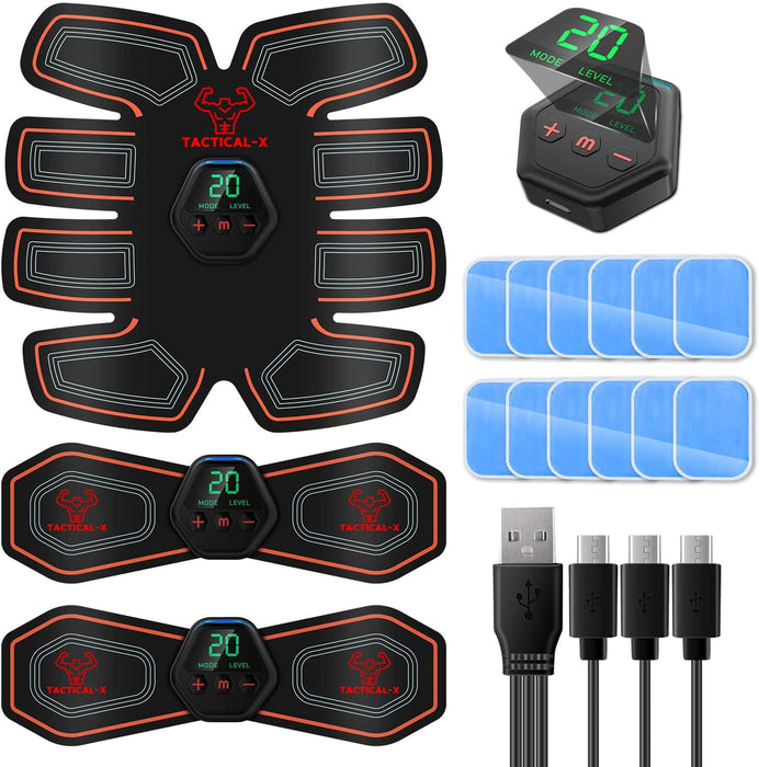 Tactical X Abs Stimulator Military Grade, MHD TENS - Ab Stimulator and for Easy Abs Muscle Stimulation and Muscle Activation, Ideal Home Gym Device,Unisex