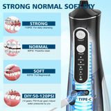 Water Flosser Cordless Electric Water Flosser, Portable Dental Flossers with 4 Modes Waterproof Oral 300ML Rechargeable Travel Irrigation Cleaner IPX7 Flossing Machine for Home & Travel-White