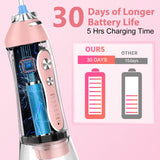 Water Dental Flosser Teeth Cleaner Pick, H2ofloss Cordless Portable Oral Irrigator,5 Mode IPX7 Waterproof Teeth Picks 300ML Rechargeable WaterFlosser for Home Travel (Pink)