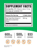 BulkSupplements.com Red Yeast Rice Extract Powder - Red Yeast Rice Supplement, Red Yeast Rice 600 mg - Herbal Supplement, Gluten Free, 600mg per Serving, 500g (1.1 lbs) (Pack of 1)