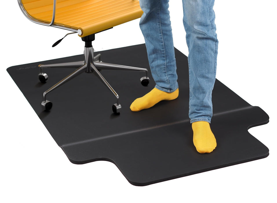 Office Chair Mat with Anti Fatigue Cushioned Foam - 2 in 1 Standing Desk Anti-Fatigue Comfort Mat for Hardwood Floor - Chair Mat for Rolling Chairs with Foot Rest Under Desk - 54”x 36”