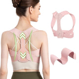 Updated Posture Corrector for Women, Adjustable Upper Back Brace for Clavicle Support and Providing Pain Relief from Neck, Shoulder - Comfortable Upright Back Straightener (Pink) (L 36-40 Inch)