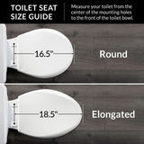 MAYFAIR 44ORA 000 Toilet Seat with Oil Rubbed Bronze Hinges will Never Come Loose, ROUND , White