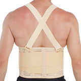 NeoTech Care Adjustable Back Brace Lumbar Support Belt with Suspenders, Black, Size S