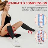 Ailaka 3 Pairs Compression Socks with Zipper, 15-20 mmHg Medical Knee High Compression Socks for Men Women, Open Toe Socks for Varicose Veins, Edema, Recovery