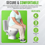 Dr. Maya Raised Toilet Seat for Seniors. Elevated Toilet Seat - 4 Inch Raised Toilet Seat with Lid for Seniors, Elderly, Handicapped, Adults - No Tools Required